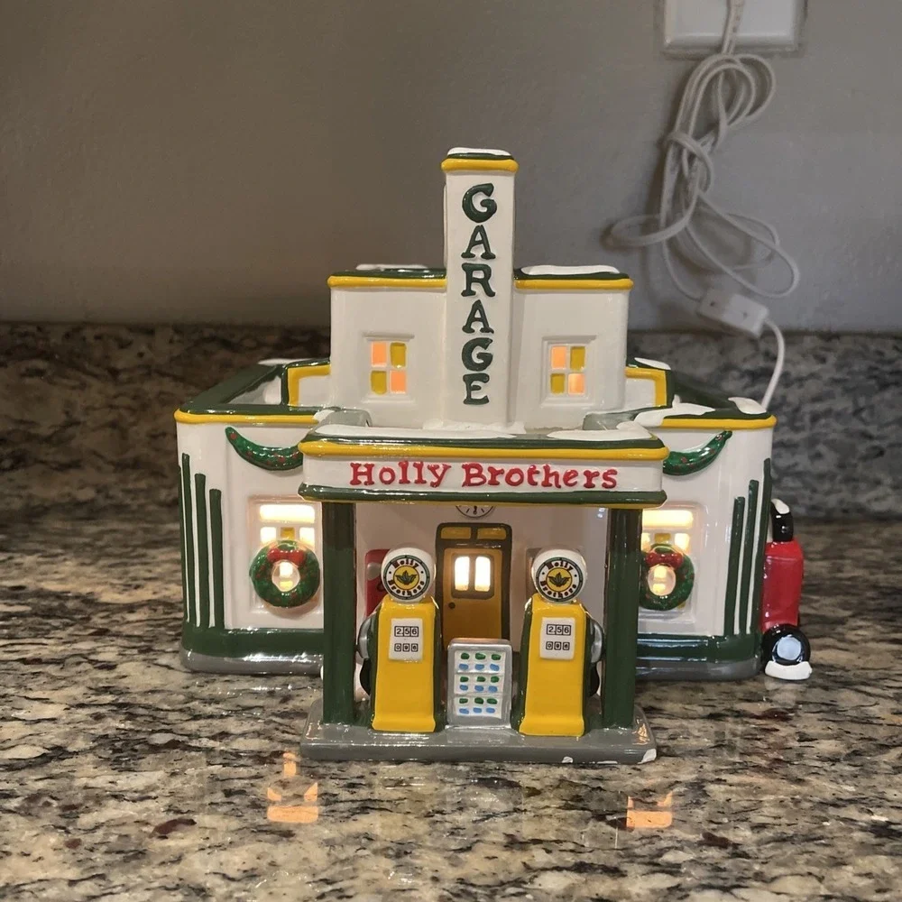 Department 56 Original‎ Snow Village Holly Brothers Garage 54854 Retired 1995